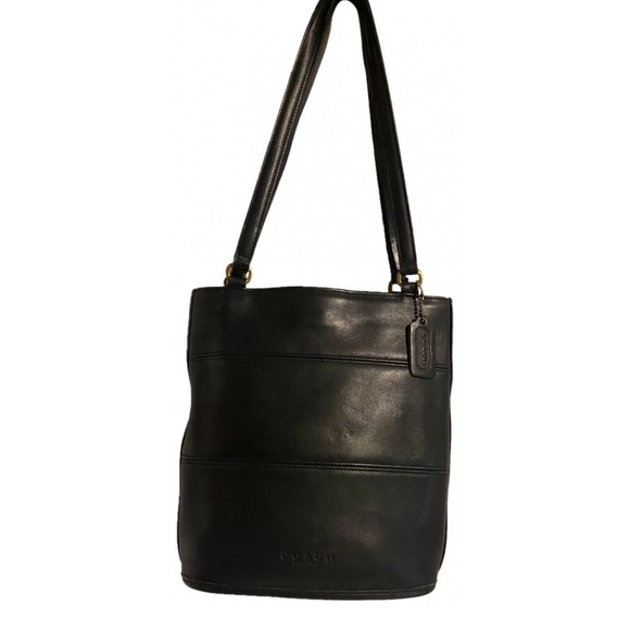 Coach vintage black leather shoulder handbag - Picture 1 of 9